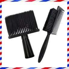 Kit Espanador Para Cabelo + Escovinha Combinada Para Corte Barbearia Barbeiro