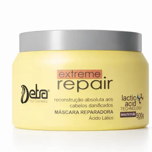 Máscara Reparadora Extreme Repair Hidratação capilar 500g - Ultra hidratante  Desmaia cabelo Detra