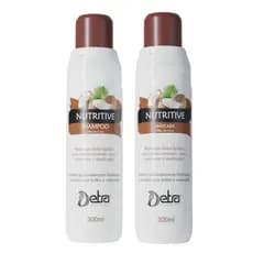 Kit De Nutriçao  Nutrive Oléo De Coco Shampoo e Mascara 300ml Detra Hair Cosmeticos