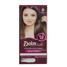 Coloração em creme Kit color 6.0 Louro Escuro 50gr + OX 20 vol  - Detra Hair Cosmeticos