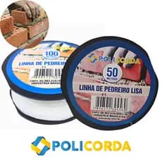 Kit 4 Linha de Pedreiro Lisa em Nylon Reforçado | Fio Resistente p/ Alinhamento e Nivelamento em Obras