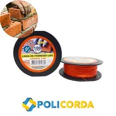 Linha de Pedreiro Lisa Laranja em Nylon Reforçado | Alta Visibilidade e Resistência p/ Alinhamento de Obra