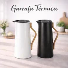 Garrafa Termica Inox 1 Litro Design Kyoto Conserva Bebidas Quentes Frias Anti Vazamento chá cafe Moderna Design Elegante