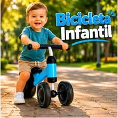 Bicicleta Infantil Balance Bike Rodinhas Azuis Divertida Segura Estabilidade Crianças Equilibrio