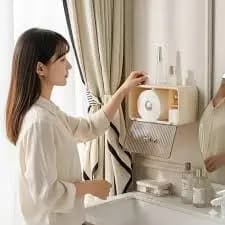 Organizador Banheiro Porta Papel Higiênico Prateleira Suporte Parede Guarda Decorar