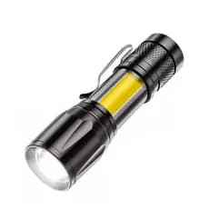 Mini Lanterna Potente LED Luz Branca Recarregável Usb Zoom Ajustável