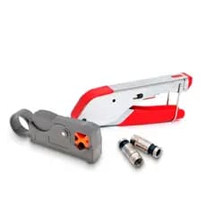 Kit Alicate Crimpador E Decapador De Cabos 10 Conectores RG6