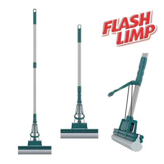 Mop Rodo Flash Limp Limpeza Geral Plus Lava e Seca Prático Leve e Eficiente para Pisos Banheiro Cozinha Azulejo e Vidros