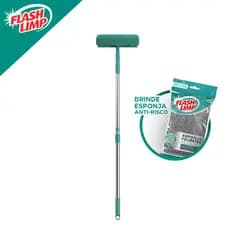 Mop Limpa Vidros 2 Em 1 Cabo Extensivel Com Reservatorio + Esponja Poliester Flash Limp