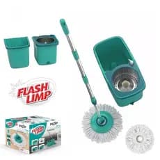 Mop Giratório Balde Cesto Inox Limpeza Esfregão 360 Mop Pro Centrifuga Esfregão Microfibra MOP7824 9 Litros