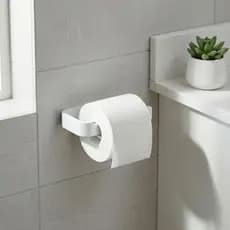 Suporte Papel Higiênico Adesivo de Parede sem Furos - Preto/Branco