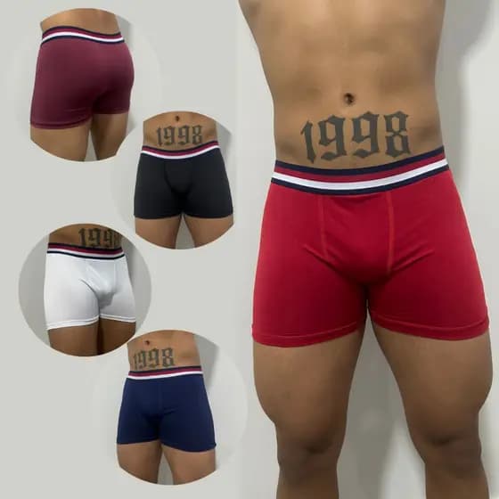 KIT 10 CUECAS BOXER ADULTO MASCULINA CUECA BOX ADULTO MICROFIBRA LISA