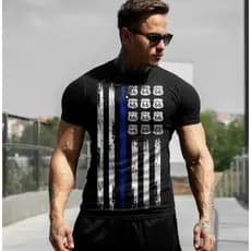 Camiseta Masculina em 3D, americana, plus size, hip-hop, personalidade, 66 projetada, roupas casuais diárias, novo, 2023