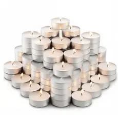 Kit 50 Velas Rechaud Parafina com Suporte Alumínio Decorativas Para Casamento Namorados Decoração
