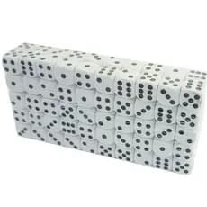 Dados Brancos 16mm Padrão 6 Lados - Kit Com 100 Unidades