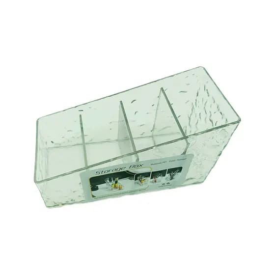 Porta Caneta de Plástico Transparente com 4 Aberturas