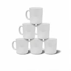 Kit 6 Canecas Brancas de Cerâmica Premium Para Sublimação 330ml Lisa Presente Criativo