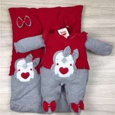 Saída Maternidade Menina Pinguim com Saco De Dormir