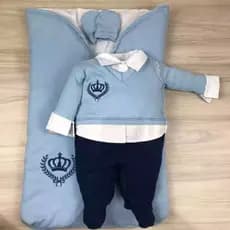 Saída maternidade menino Príncipe com saco de dormir confortável