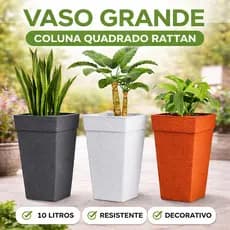 Rattan Coluna Vasos Plantas Flores Decoração Litros Vaso Quadrado Jardim Quadrados Decorativo 10L