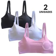 Kit 2 Top Feminino Academia Bojo Removível Liso Roupa de Treino Feminina Sutiã Esportivo