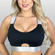 Top Feminino Fitness Academia Nadador POLIAMIDA Elástico Reforçado Bojo Removível Moda Feminina