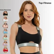 Top Fitness Liso Reforçado Com Bojo Removível Esportivo Poliamida Premium Corrida Musculacao Yoga
