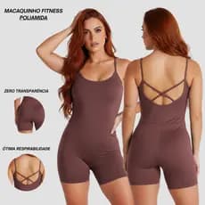 Macaquinho Fitness Feminino ZERO TRANSPARÊNCIA Costas nua Confortável Academia