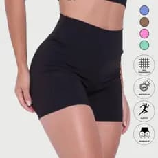 Kit 2 Short Fitness Feminino ZERO TRANSPARÊNCIA Corrida Suplex Treino Musculação