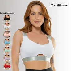 Top Academia Com bojo Removível Poliamida Esportivo Top Fitness para Treinar Feminina Roupa Íntima