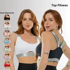 Top Fitness Feminino Academia Bojo Removível Esportivo Poliamida Elástico Reforçado Academia