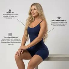 Macaquinho Fitness Feminino Zero Transparência Costas Nuas Confortável Elástico Academia