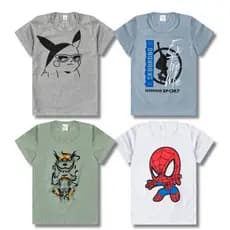 Kit Sortido 4 Camisetas Manga Curta Estampadas Masculino/Menino Infantil Juvenil Verão do 3 ao 16