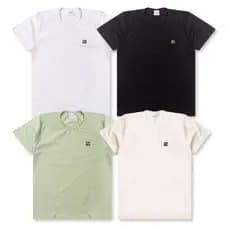 Kit 4 Peças Camiseta Básica Lisa Menino Cores Neutras Coleção Infantil Juvenil do 3 ao 16