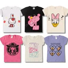 Kit 4 Blusas Meninas Estampadas Cores Sortidas do 3 ao 16 Anos Infantil Juvenil Femininas
