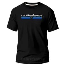 Camiseta Masculina Quicksilver Moderno Camisa Básica Algodão 30,1 Moda  Verão
