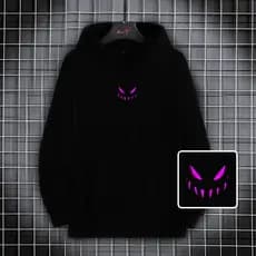 Moletom Canguru Blusa de Frio Unissex Estampado Confortável Trabalho Faculdade Monster Rosa
