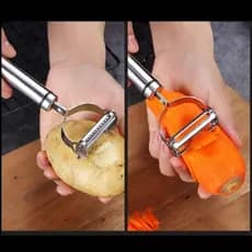 Descascador E Ralador De Frutas Legumes Metal 2 em 1