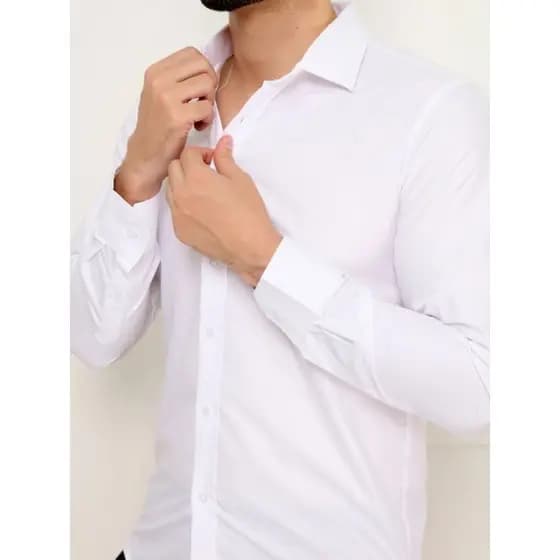 camisa social manga longa slim fit Microleve  não amassa passa fabrica