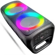 Caixa De Som Muito Grande Amplificada Iluminação Led RGB Bluetooth Hi-Fi Aux P2 P10 Pendrive Cartão Sd USB