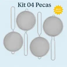 Kit 04 Peneiras em Aço Inox 10cm de Diâmetro Uso Diário Para Cozinha - Utensílios de Cozinha