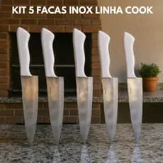 Jogo com 5 Facas 6", Original Line, Linha Cook, Cabo de Plástico e lamina em Aço Inox