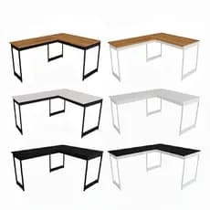 Mesa Em L Estilo Industrial Escrivaninha De Canto Escritório Estudo Beni Camaleão