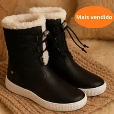 Bota Infantil Inverno Menina Confortável Criança Coturno Frio Preto Com Pelinho Camin Original