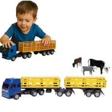 caminhão com bois brinquedo boiadeiro fazendeiro bitrem frota