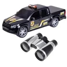 carro de brinquedo infantil policia mais binóculo  militar