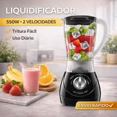 Liquidificador Mondial Easy Power 550W Preto com 2 Velocidades e Pulsar