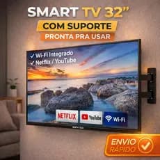 Smart TV 32" North Tech WiFi Bluetooth Netflix YouTube HDMI Tela Fina + Suporte de Parede Universal