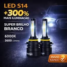 Par Lâmpadas Super LED S14 Mini Shocklight 3600 Lumens 6000K Farol Automotivo H1 H3 H4 H7 H11 HB3HB4