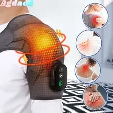 Agdoad Aquecimento Elétrico Ombro Massageador Brace Articulações Vibração Artrite Alívio Da Dor LED Inteligente Controlador Ajustável Cinto De Apoio